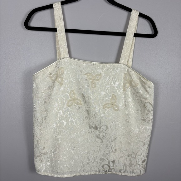 Nolan Miller 8 Ivory Cream Two Piece Pencil Skirt Strap Top Bridal Set VTG - Picture 2 of 13